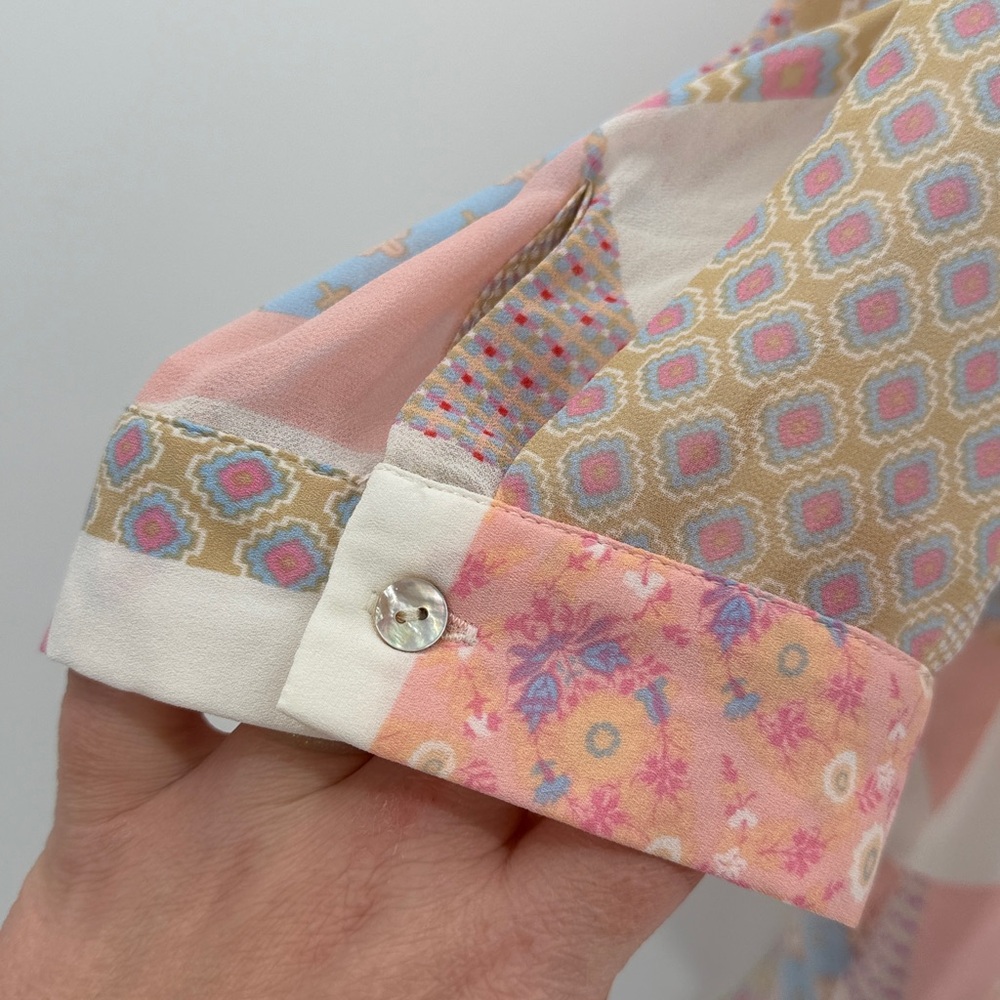 Rose + Olive Women's Lightweight Patchwork Button… - image 5